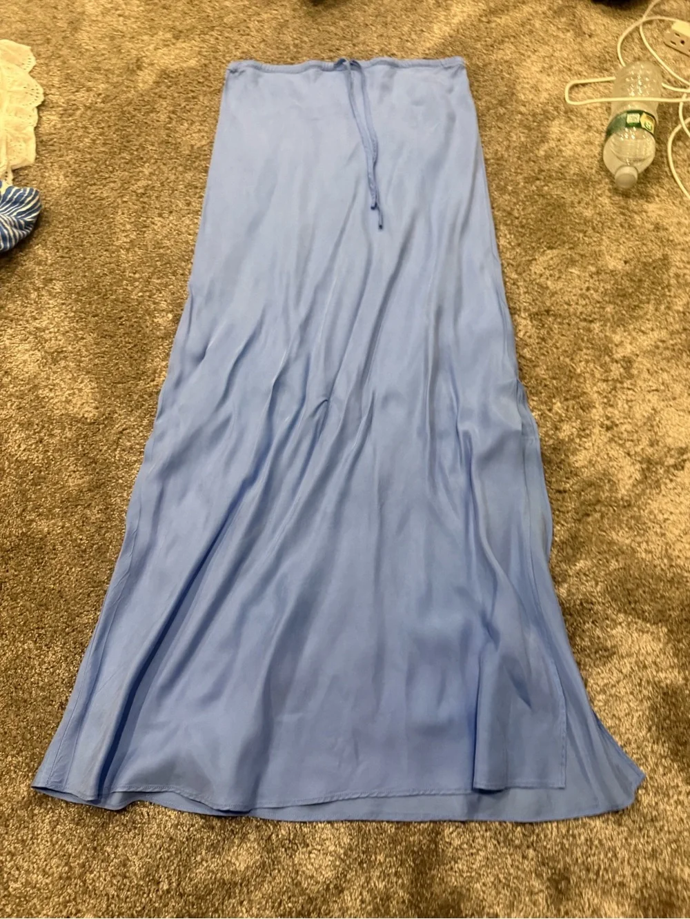 Madewell Sky Blue Tie-Waist Maxi Slip Skirt